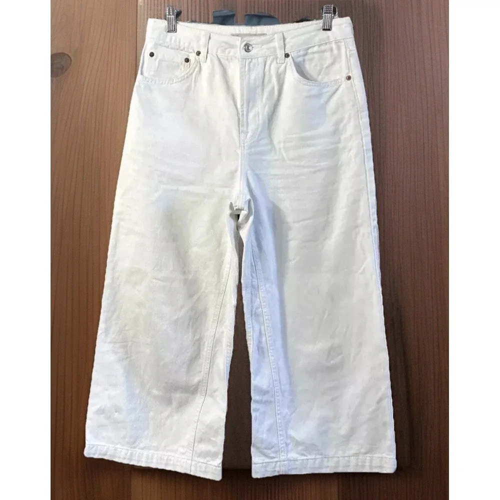Women's TopShop‎ Moto Wide Leg Crop Jeans Size 30 23